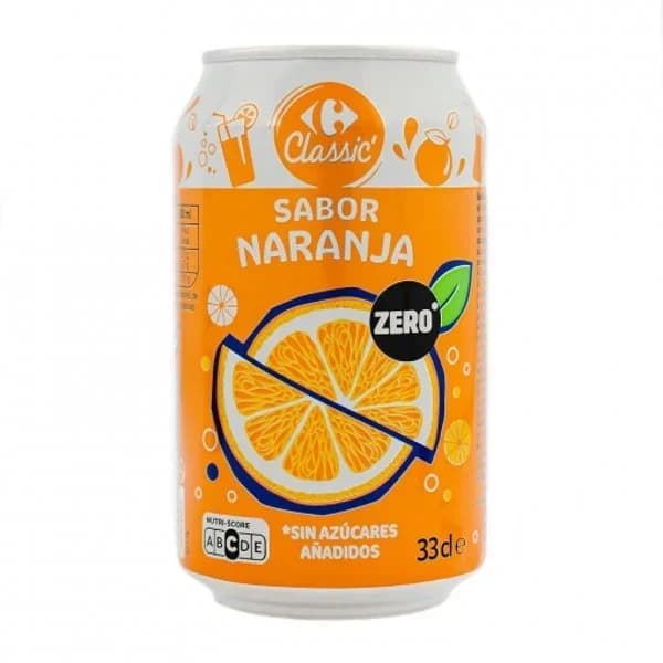 Refresco sabor naranja zero Carrefour Classic' lata 33 cl. - 0.33 l - Imagen del producto en Findit