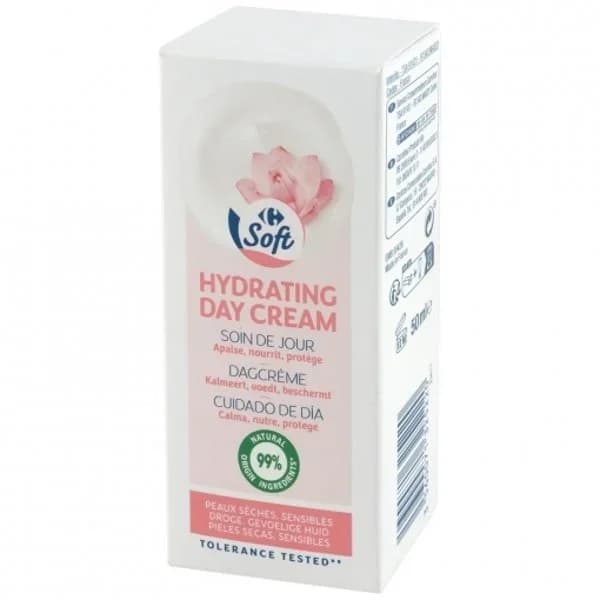 Crema facial hidratante 99% natural pieles sensibles Carrefour Soft 50 ml. - 0.05 l - Imagen del producto en Findit