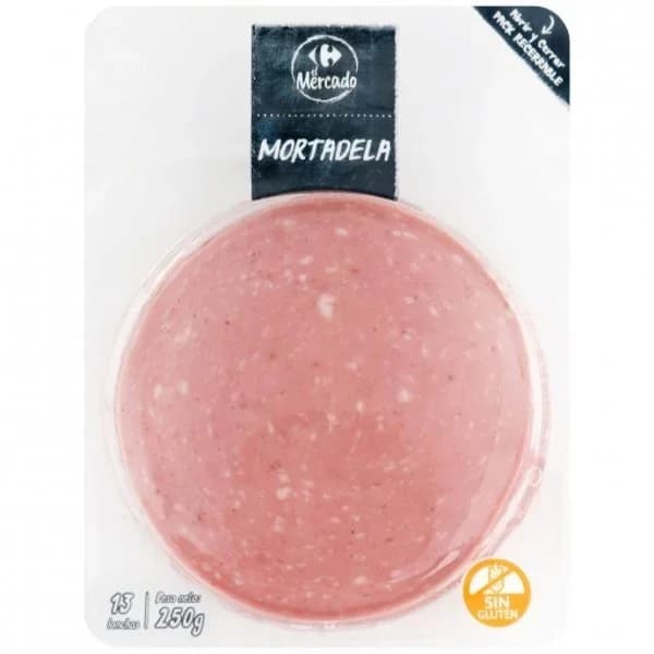 Mortadela en lonchas Carrefour El Mercado sin gluten 250 g - 0.25 kg - Imagen del producto en Findit