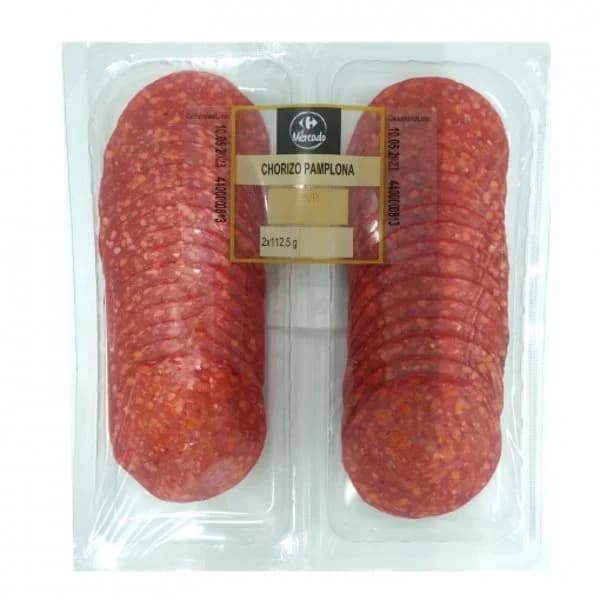 Chorizo de Pamplona en lonchas Carrefour El Mercado 2x112,5 g - 0.22 kg - Imagen del producto en Findit