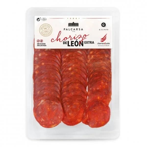 Chorizo de León extra en lonchas Palcarsa sin gluten y sin lactosa 100 g - 0.1 kg - Imagen del producto en Findit