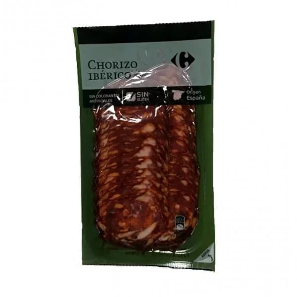 Chorizo Ibérico Extra en lonchas Carrefour sin gluten 80 g - 0.08 kg - Imagen del producto en Findit