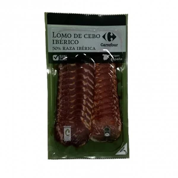 Lomo de cebo ibérico en lonchas Carrefour sin gluten 80 g - 0.08 kg - Imagen del producto en Findit
