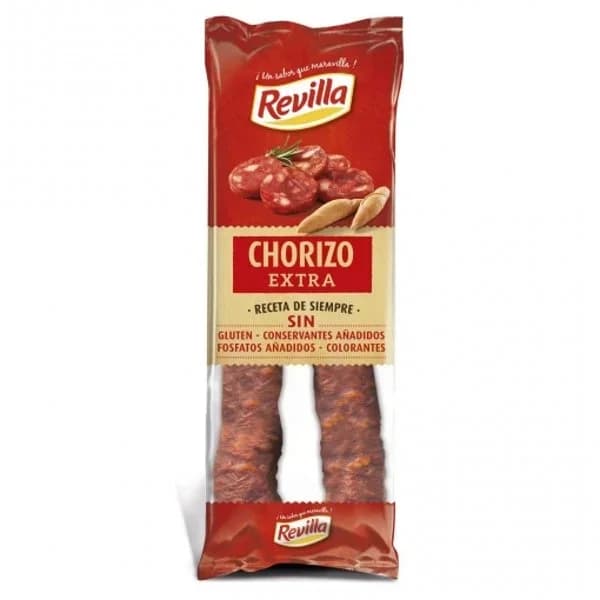 Chorizo Extra de Pueblo Dulce Revilla sin gluten 250 g - 0.25 kg - Imagen del producto en Findit