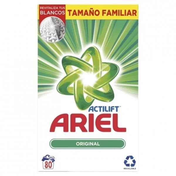 Detergente en polvo Original Ariel 80 lavados. - 80.29 ud - Imagen del producto en Findit