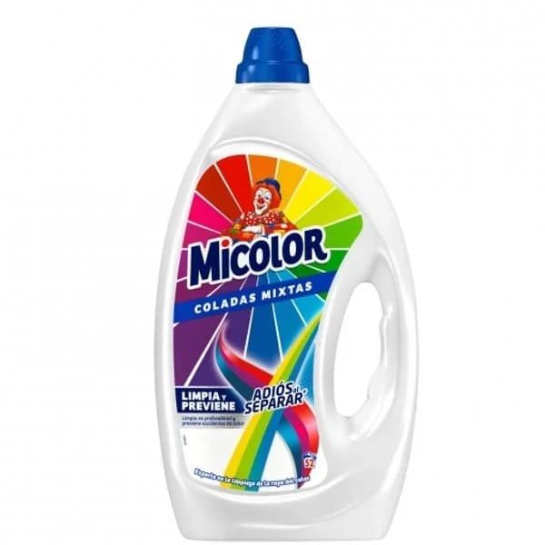 Detergente líquido coladas mixtas limpia y protege adiós al separar Micolor 52 lavados. - 52.57 ud - Imagen del producto en Findit