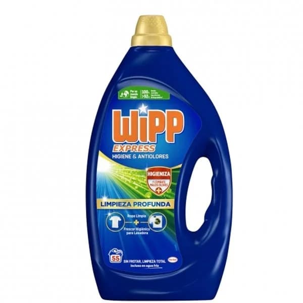 Detergente líquido limpieza profunda higiene & antiolores Wipp Express 55 lavados. - 55.24 ud - Imagen del producto en Findit