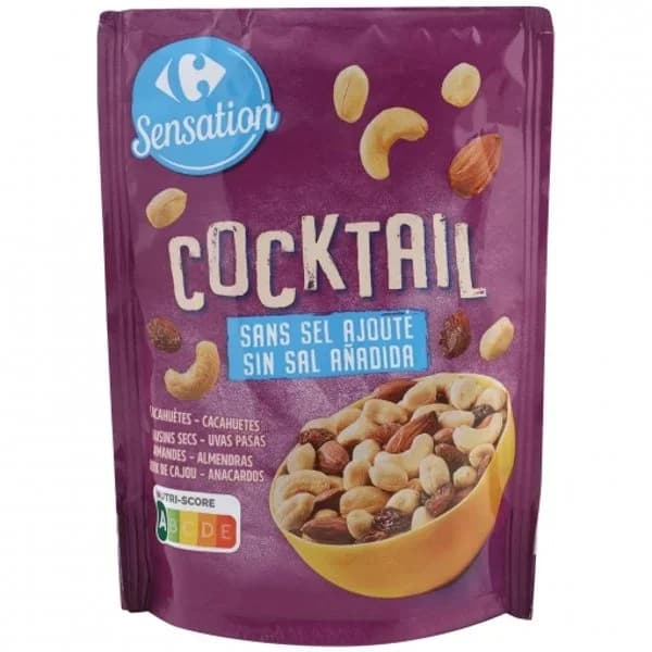 Cocktail de frutos secos bajos en sal Sensation Carrefour doy pack 100 g. - 0.1 kg - Imagen del producto en Findit