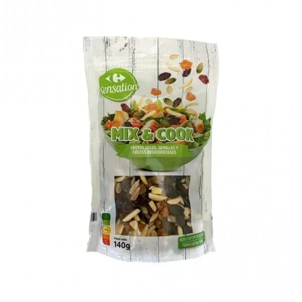 Mezcla de frutos secos Mix & Cook Sensation Carrefour doy pack 140 g. - 0.14 kg - Imagen del producto en Findit