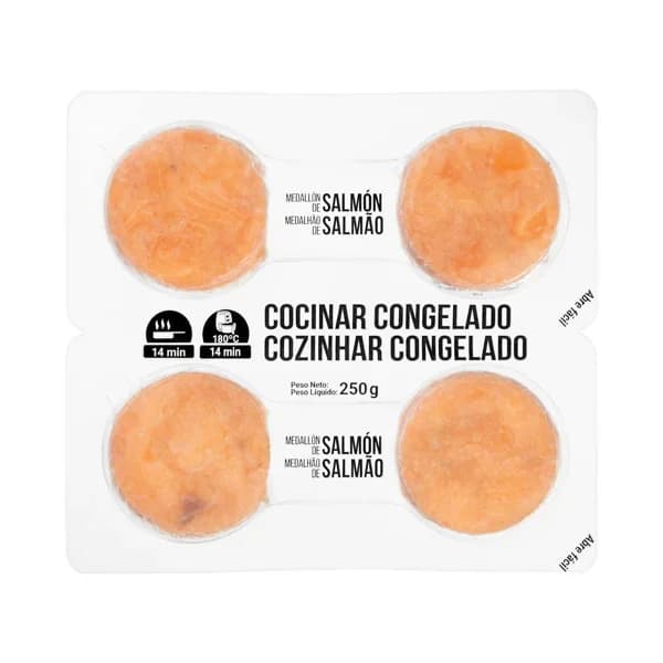 Medallones de salmón Hacendado cocinar congelados - 0.25 kg - Imagen del producto en Findit