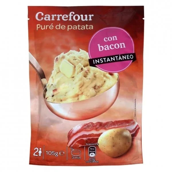 Puré de patatas con bacon Carrefour 105 g. - 0.11 kg - Imagen del producto en Findit