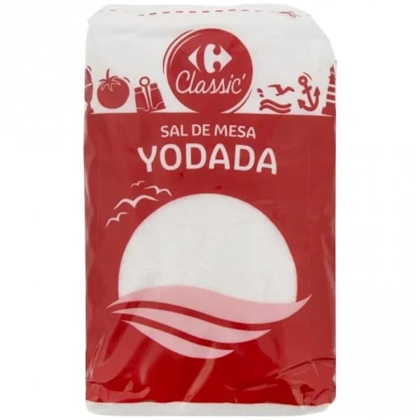 Sal marina yodada fina Classic Carrefour 1 kg. - 1 kg - Imagen del producto en Findit