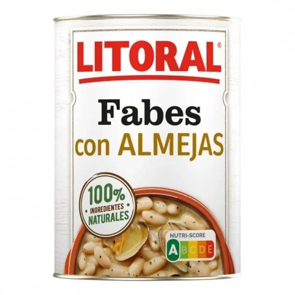Fabes con almejas Litoral sin gluten 440 g. - 0.44 kg - Imagen del producto en Findit