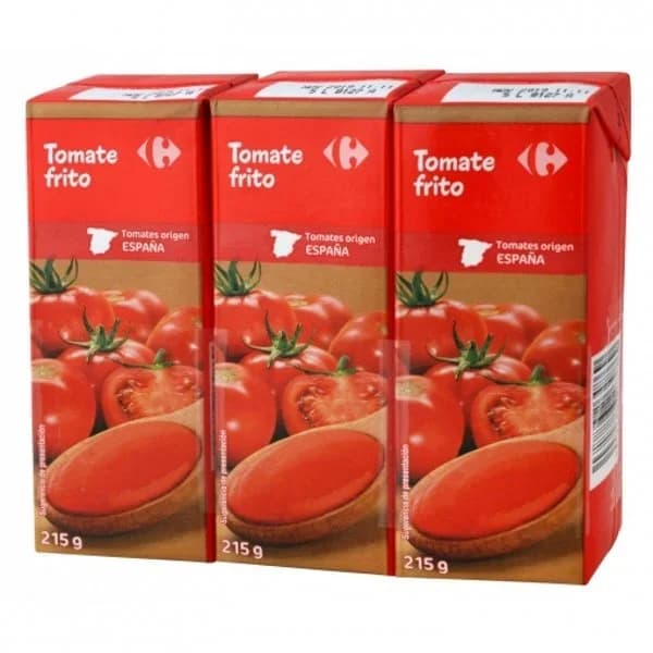 Tomate frito Carrefour pack de 3 briks de 215 g. - 0.65 kg - Imagen del producto en Findit