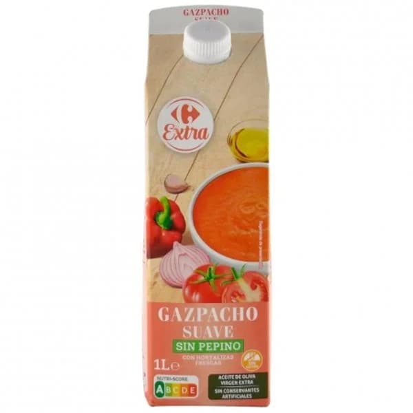 Gazpacho suave sin pepino Carrefour Extra sin gluten 1 l. - 1 l - Imagen del producto en Findit