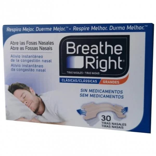 Tiras nasales grandes Breathe Right 30 ud. - 1 ud - Imagen del producto en Findit