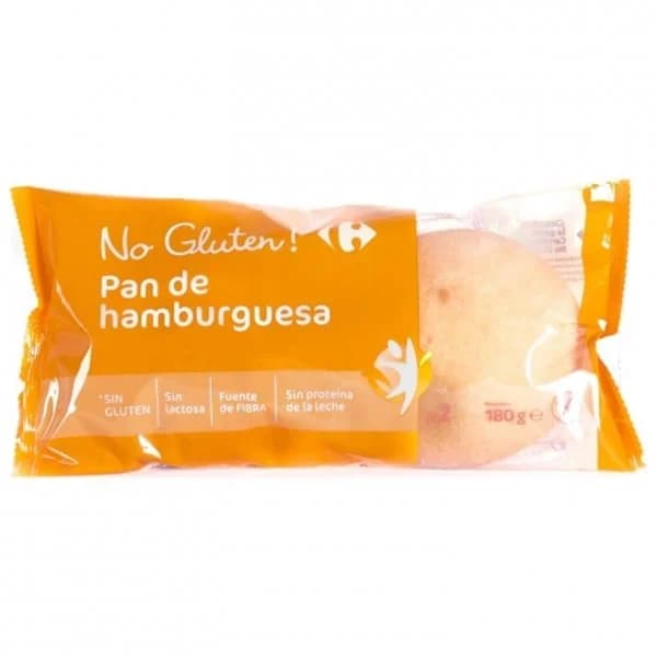 Pan hamburguesa Carrefour No Gluten sin gluten y sin lactosa 180 g. - 0.18 kg - Imagen del producto en Findit