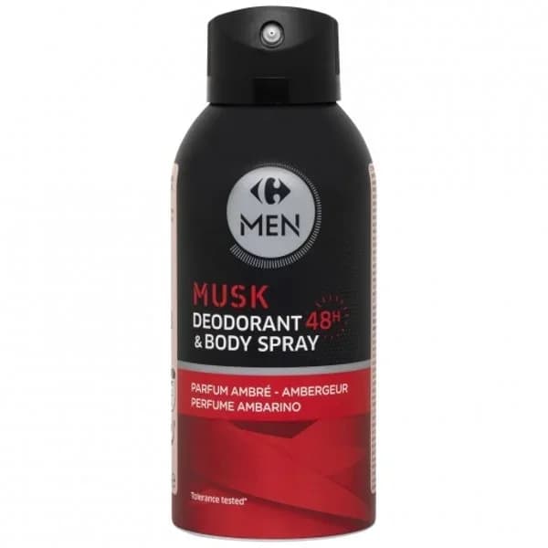 Desodorante body spray musk protección 48h perfume ambarino Carrefour Men 150 ml. - 0.15 l - Imagen del producto en Findit