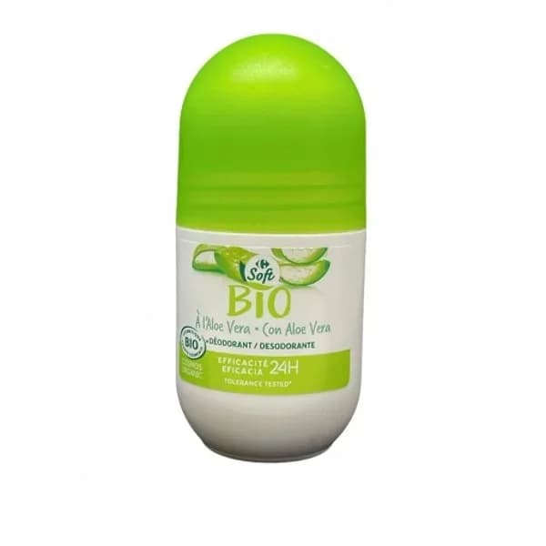 Desodorante roll-on eficacia 24h con aloe vera ecológico Carrefour Soft Bio 50 ml. - 0.05 l - Imagen del producto en Findit