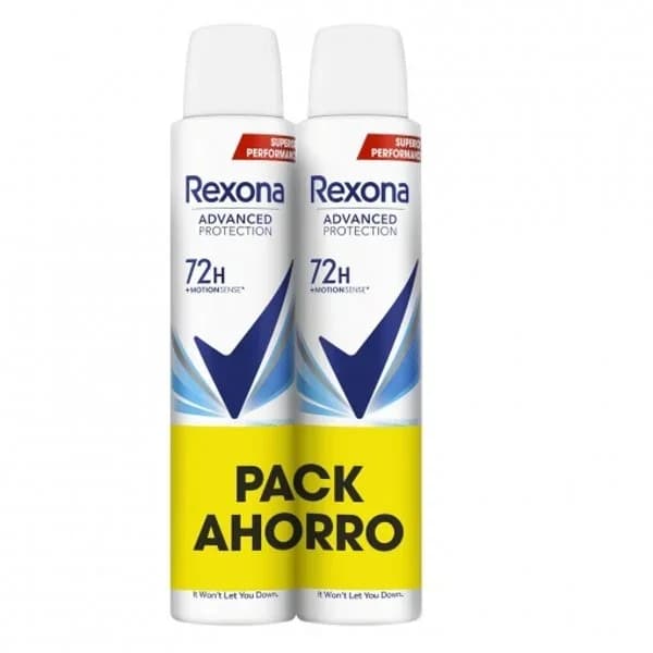 Desodorante en spray antitranspirante cotton dry 72h Advanced Protection Rexona pack de 2 unidades de 200 ml. - 0.4 l - Imagen del producto en Findit