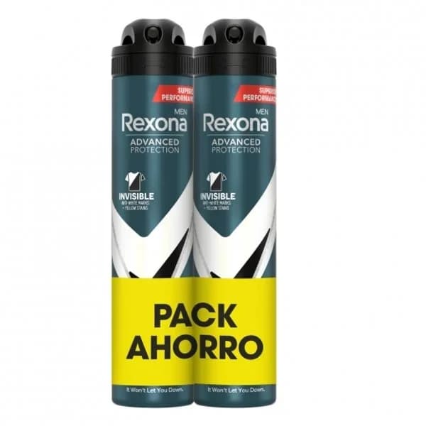 Desodorante en spray antitranspirante Invisible Black & White 72h Advanced Protection Rexona pack de 2 unidades de 200 ml. - 0.4 l - Imagen del producto en Findit