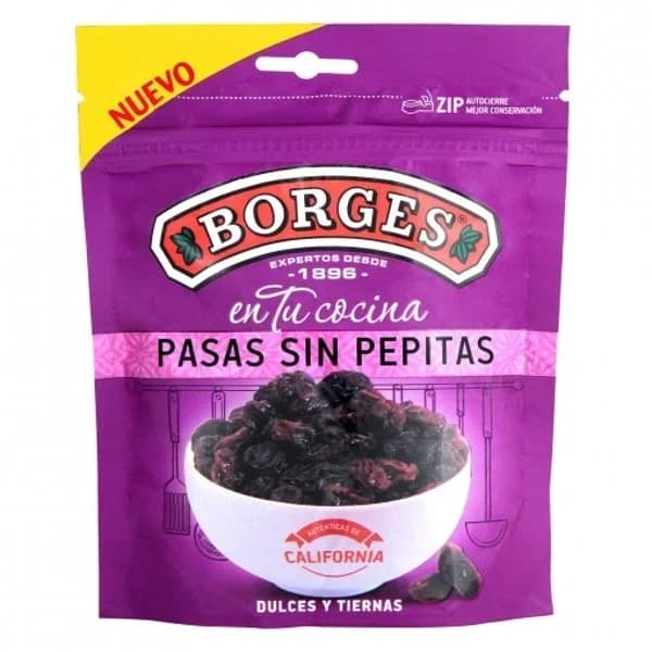 Pasas sin pepitas Borges sin gluten doy pack 150 g. - 0.15 kg - Imagen del producto en Findit