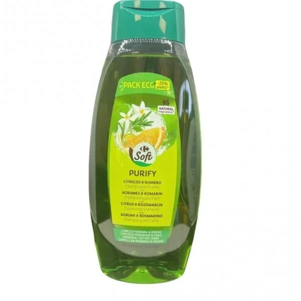 Champú cítricos y romero para cabello normal a graso Carrefour Soft 700 ml. - 0.7 l - Imagen del producto en Findit