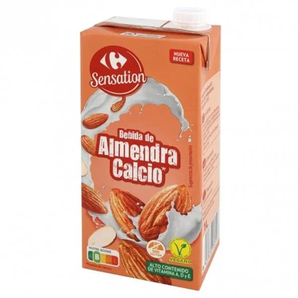 Bebida de almendra calcio Carrefour sin gluten brik 1 l. - 1 l - Imagen del producto en Findit