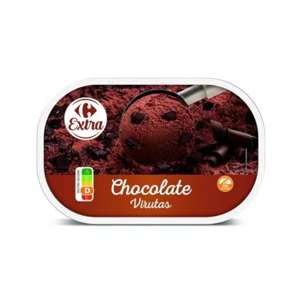 Helado de chocolate con virutas Carrefour Extra sin gluten 470 g. - 0.47 kg - Imagen del producto en Findit