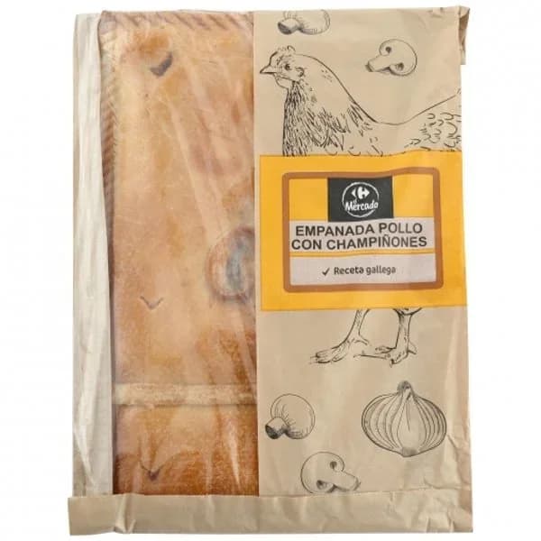 Empanada rectangular de pollo con champiñones Carrefour 700 g - 0.7 kg - Imagen del producto en Findit