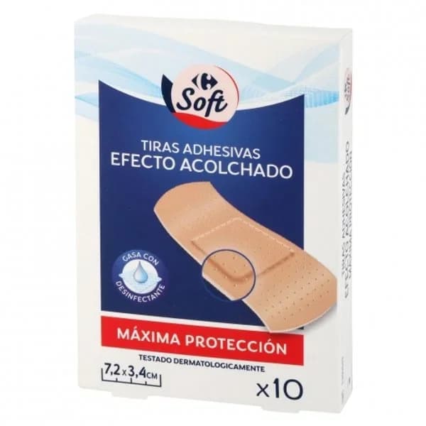 Tiras adhesivas efecto acolchado máxima protección Carrefour Soft 10 ud. - 9.43 ud - Imagen del producto en Findit