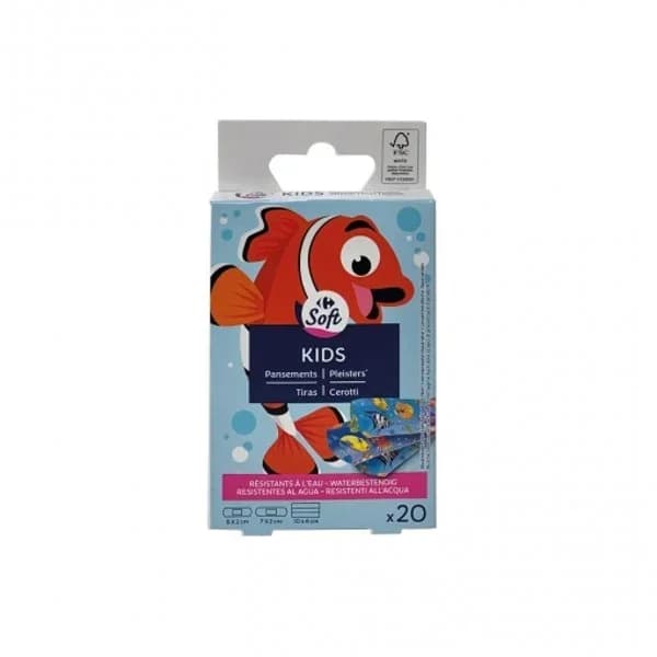 Tiras infantiles resistentes al agua Carrefour Soft 20 ud. - 21.67 ud - Imagen del producto en Findit