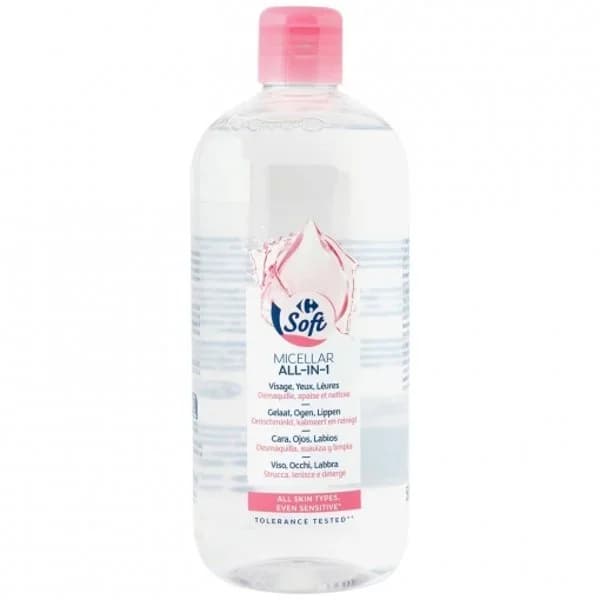 Agua micelar desmaquillante Carrefour Soft 500 ml. - 0.5 l - Imagen del producto en Findit