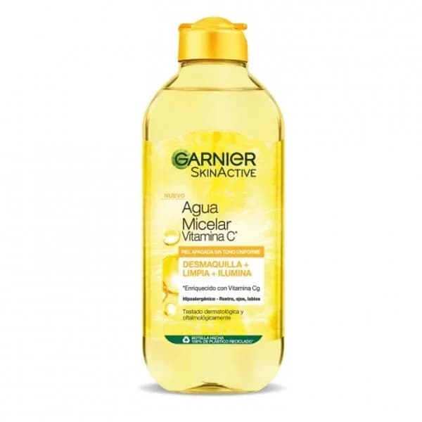 Agua micelar con vitamina C limpia, desmaquilla e ilumina la piel apagada fórmula hipoalergénica Garnier 400 ml. - 0.4 l - Imagen del producto en Findit