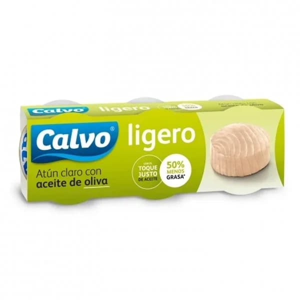 Atún claro en aceite de oliva ligero Calvo lata 3 x 56 g - 0.17 kg - Imagen del producto en Findit