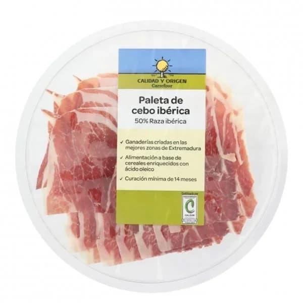 Paleta de Cebo Ibérica 50% Raza Ibérica loncheada Círculo de Calidad 80 g - 0.08 kg - Imagen del producto en Findit