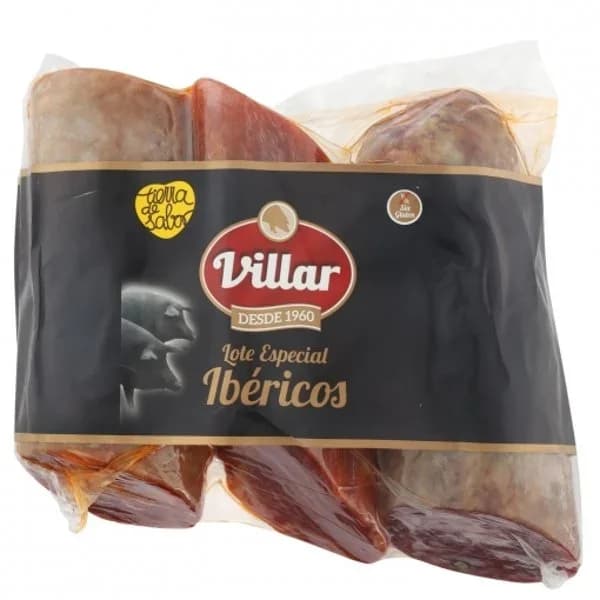 Lote de Ibéricos Lomo, Chorizo y Salchichón Villar sin gluten 825 g - 0.82 kg - Imagen del producto en Findit