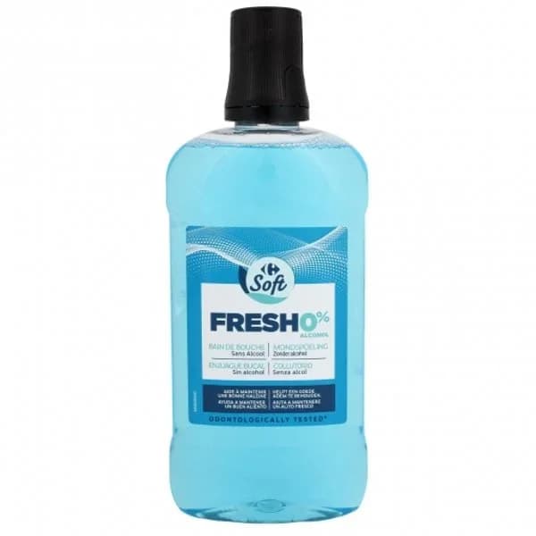 Enjuague bucal fresh 0% alcohol Carrefour Soft 500 ml. - 0.5 l - Imagen del producto en Findit