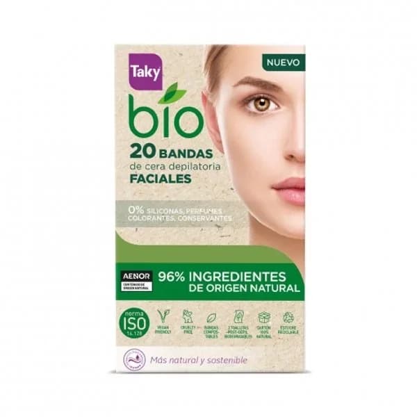 Bandas de cera depilatorias faciales ecológicas Taky 20 ud. - 1 ud - Imagen del producto en Findit