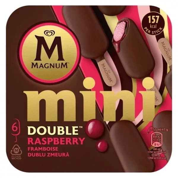 Mini bombón helado de frambuesa Double Magnum 6 ud. - 1 ud - Imagen del producto en Findit