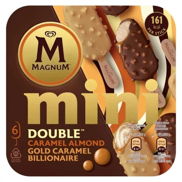 Mini bombón helado caramelo Double Magnum 6 ud. - 5.99 ud - Imagen del producto en Findit