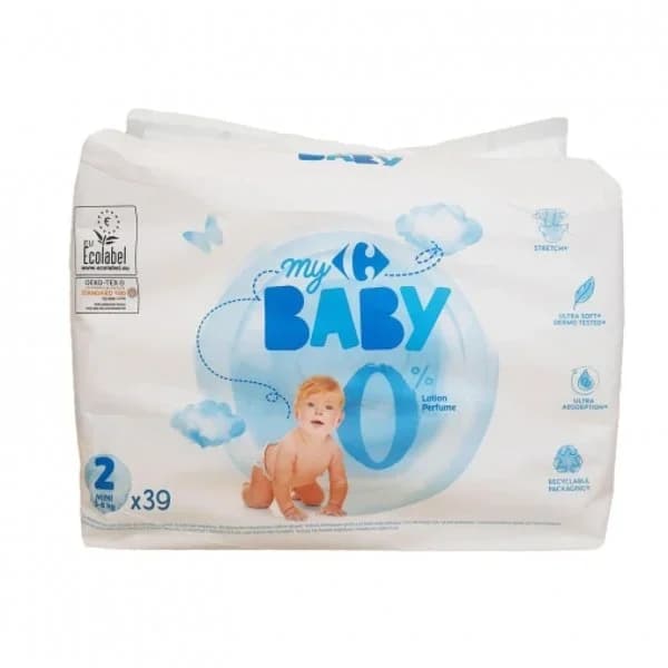 Pañales Carrefour Baby 0% Talla 2 (3-6 kg) 39 ud. - 1 ud - Imagen del producto en Findit