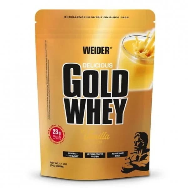 Proteína en polvo sabor vainilla Gold Whey Weider doy pack 500 g. - 0.5 kg - Imagen del producto en Findit