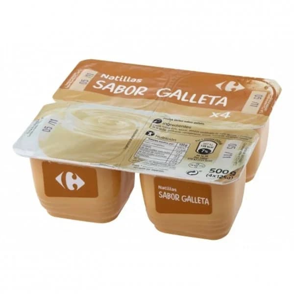 Natillas de galleta Carrefour pack de 4 unidades de 125 g. - 0.5 kg - Imagen del producto en Findit