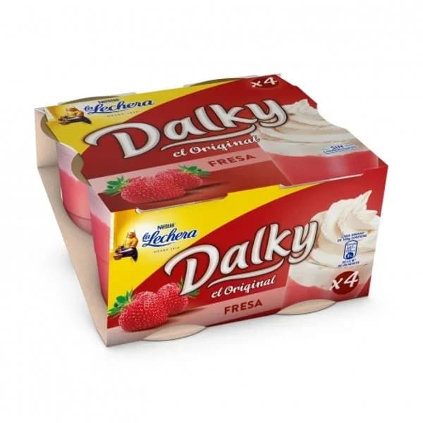Copa de fresa con nata Nestlé La Lechera sin gluten pack de 4 unidades de 100 g. - 0.4 kg - Imagen del producto en Findit