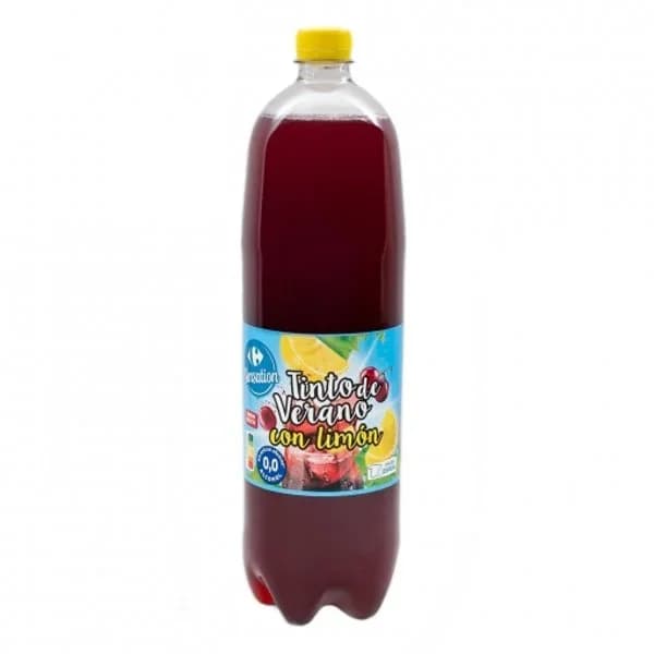 Tinto de verano con limón 0,0 alcohol sin azúcar añadido Carrefour Sensation botella 1,5 l. - 1.5 l - Imagen del producto en Findit