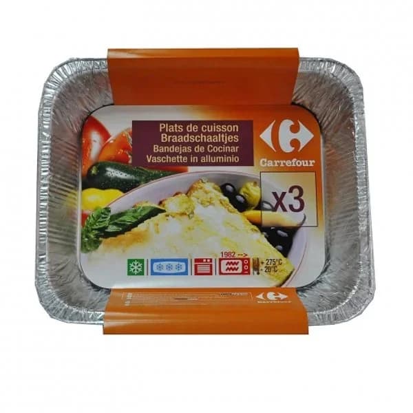 Set 3 Bandejas para Cocinar de Aluminio CARREFOUR - 3 ud - Imagen del producto en Findit