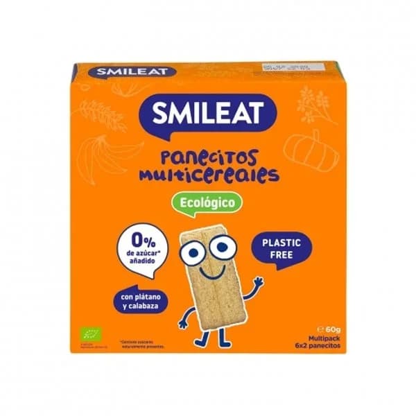 Panecillos de cereales con plátano y calabaza ecológico Smileat sin gluten 60 g. - 0.06 kg - Imagen del producto en Findit
