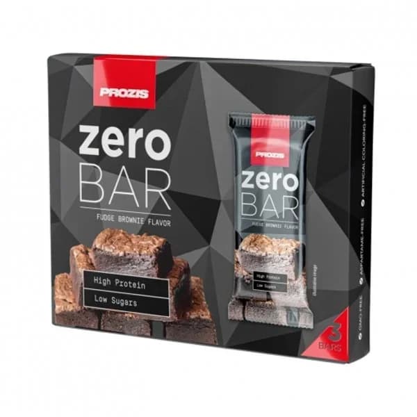 Barrita de proteínas sabor brownie Zero Prozis pack de 3 unidades de 40 g. - 1 ud - Imagen del producto en Findit