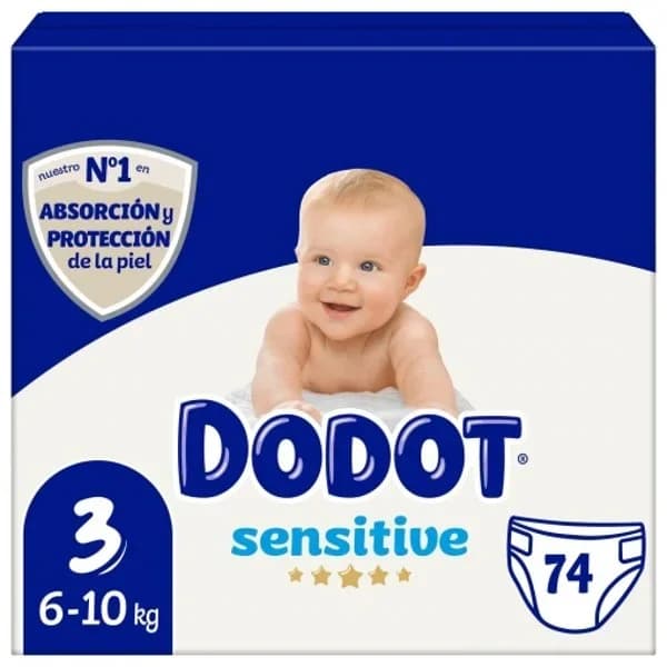 Pañales Dodot Sensitive T3 (6-10 kg.) 74 ud. - 74.59 ud - Imagen del producto en Findit